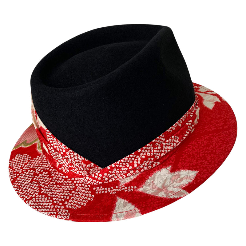 KIMONO HAT, Taisho Modern Fedora, Japanese Kimono Upcycled Headwear | Keiko Tagai