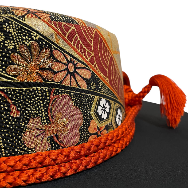 Kimono_Hat_Samurai_Boater_Japanese_Fashion_Upcycled_Clothing_KeikoTagai