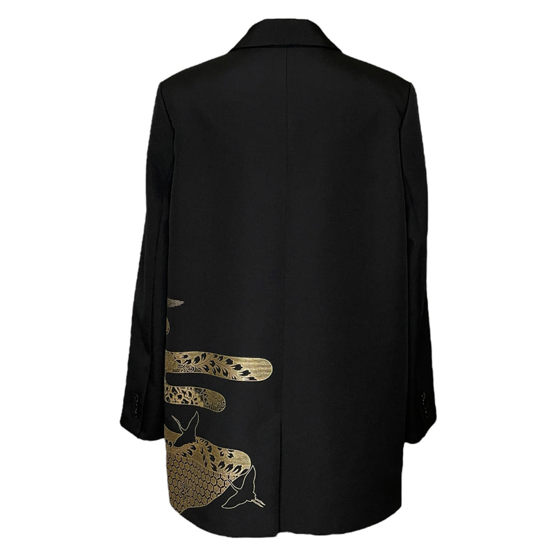Kimono Jacket | gold leaf art, black silk, luxury fashion | Keiko Tagai