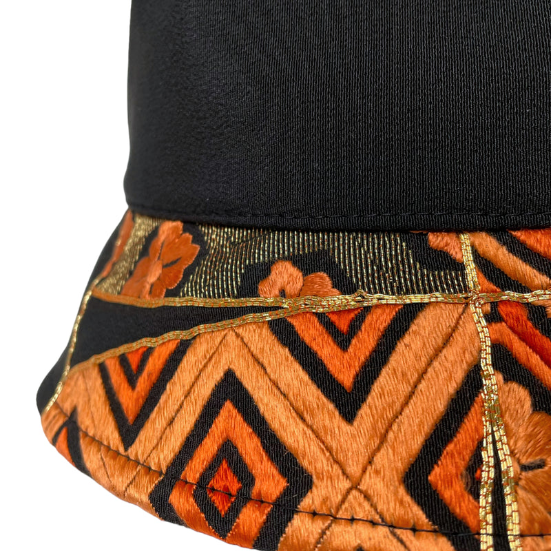 Kimono Bucket Hat, Embroidered Traditional Patterns M