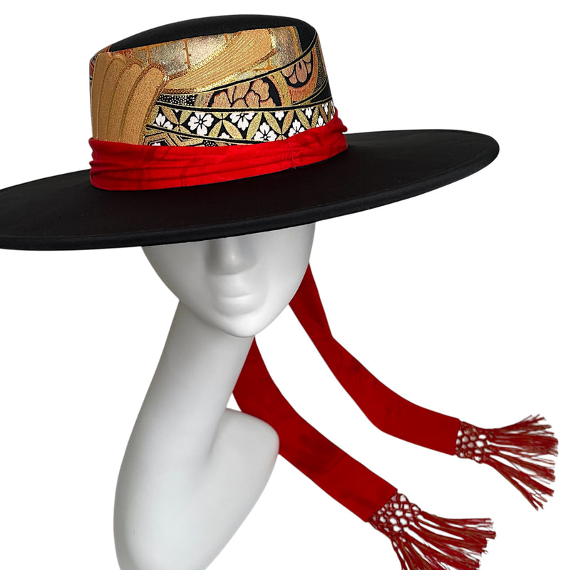 KIMONO HAT_Samurai Boater, Japanese Fashion_Keiko Tagai