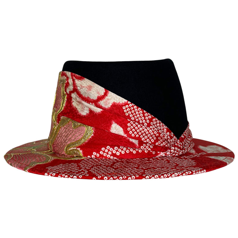 KIMONO HAT, Fedora, Antique Japanese Kimono Upcycled Headwear | Keiko Tagai