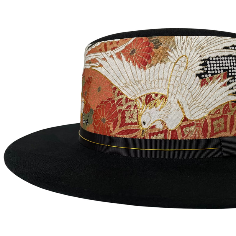 KIMONO HAT | Wool Boater, Japanese Art, Flat Top Hats | Keiko Tagai