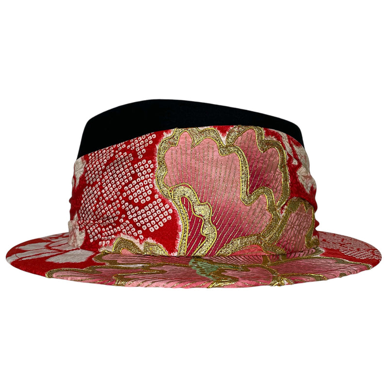 KIMONO HAT, Japanese Antique Kimono, Upcycled Fedoras, Boater Hats | Keiko Tagai