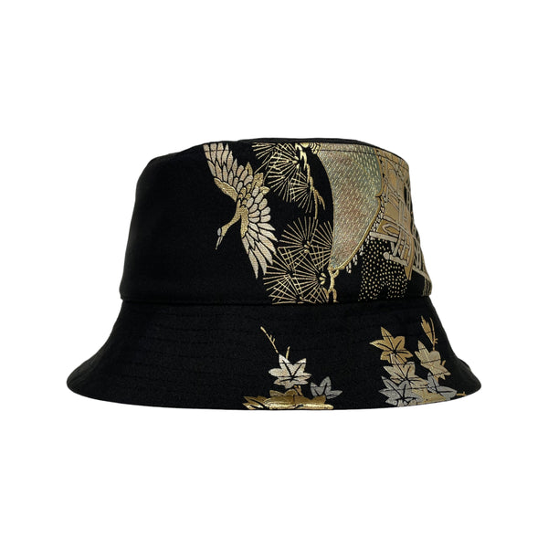Kimono Bucket Hat, Gold Leaf, Crane L