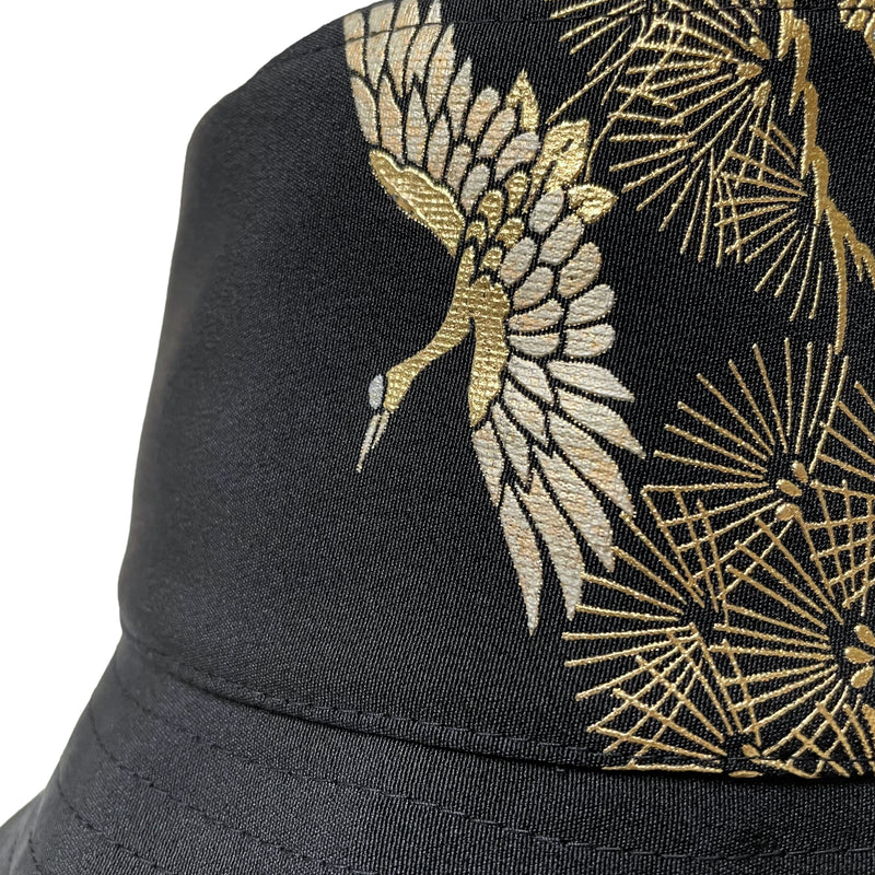 Kimono Bucket Hat, Gold Leaf, Crane L