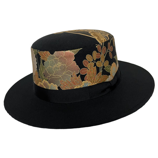 KIMONO HAT | Vintage Kimono Upcycled, Wool Hat, Fashion | Keiko Tagai
