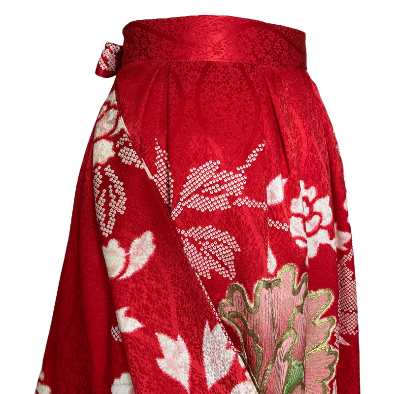 Antique Kimono Skirt | traditional Japanese fashion, upcycled clothing | Keiko Tagai
