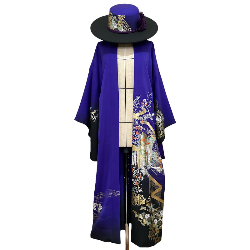 Kimono Wide Brim Hat and Light Kimono