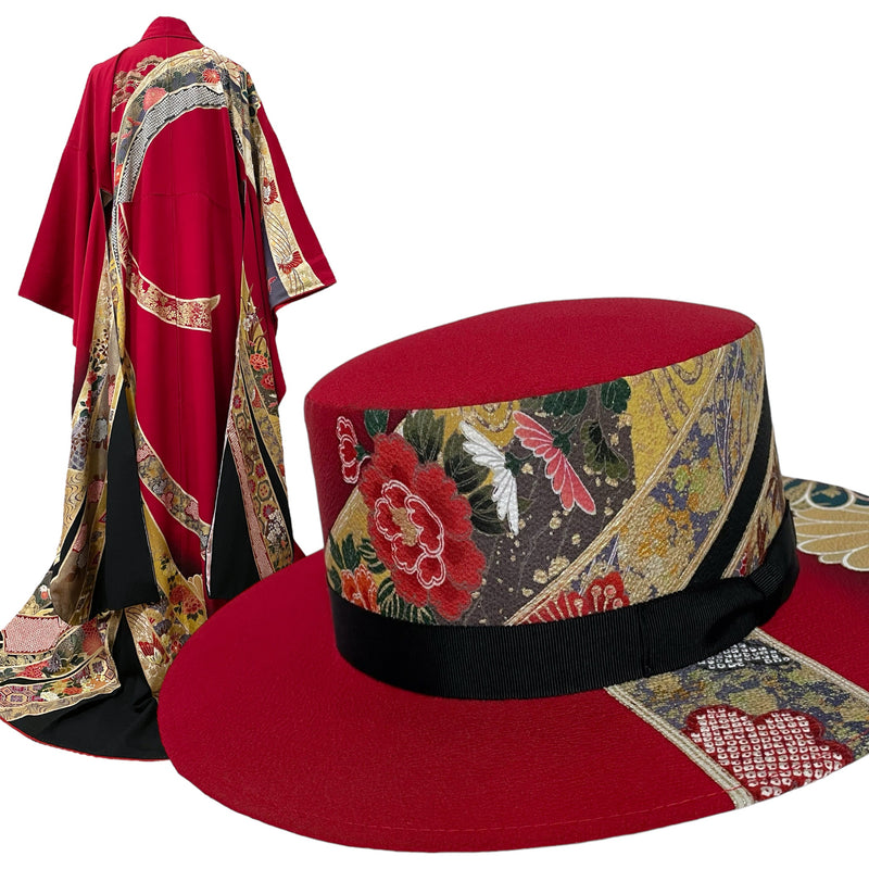 着物ハット 帽子 振袖アップサイクル | KIMONO HAT | ケイコタガイ