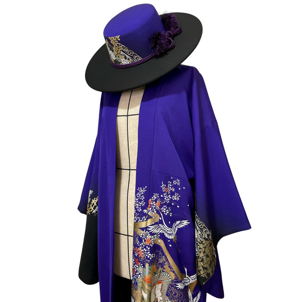 Kimono Wide Brim Hat and Light Kimono