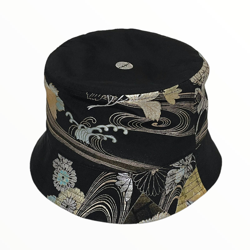 Kimono Bucket Hat, Gold Leaf, Chrysanthemum XL