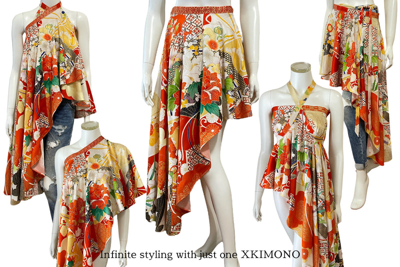 Skirts, Tops, Kimono Upcycle, Vintage, Antique | Keiko Tagai