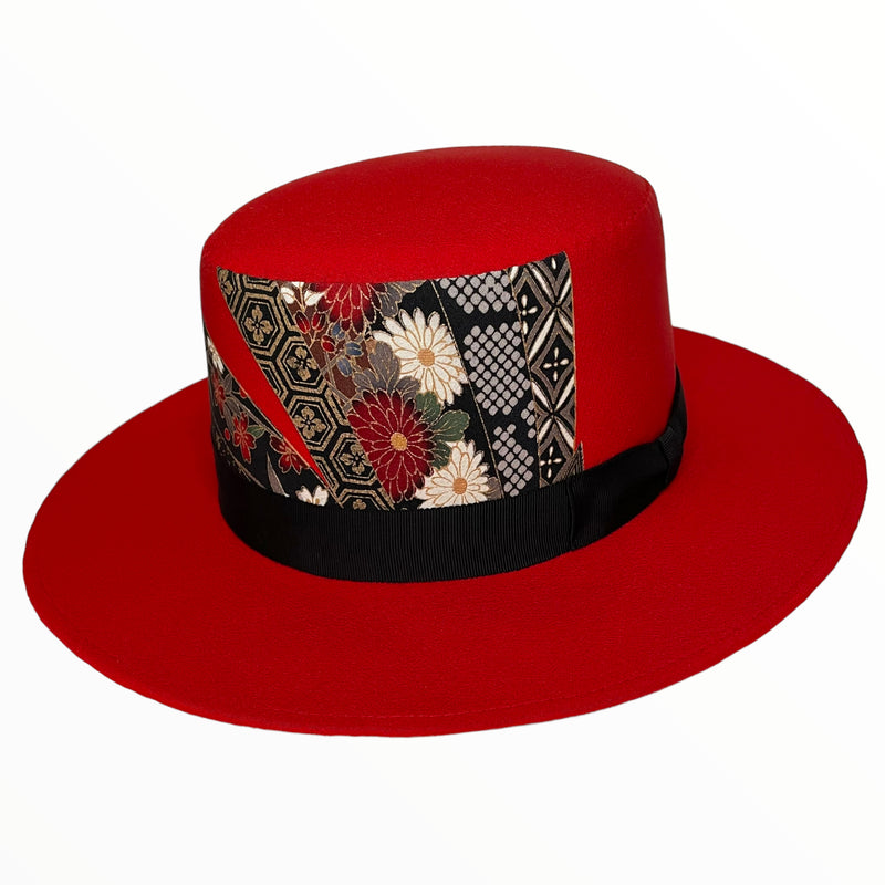 KIMONO HAT | Reborn Kimono, Traditional Red | Keiko Tagai