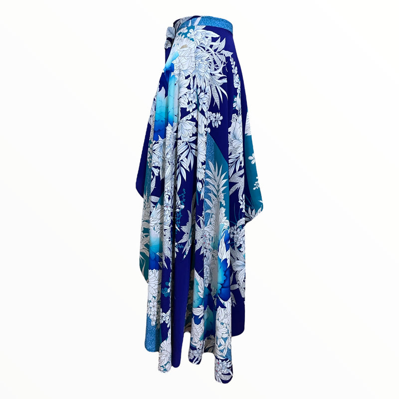Skirt, Kimono Upcycle, Stylish Blue | Keiko Tagai