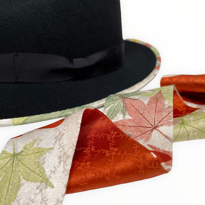 KIMONO HAT | 中折れハット ウールフェルト 着物リメイク帽子 | Keiko Tagai