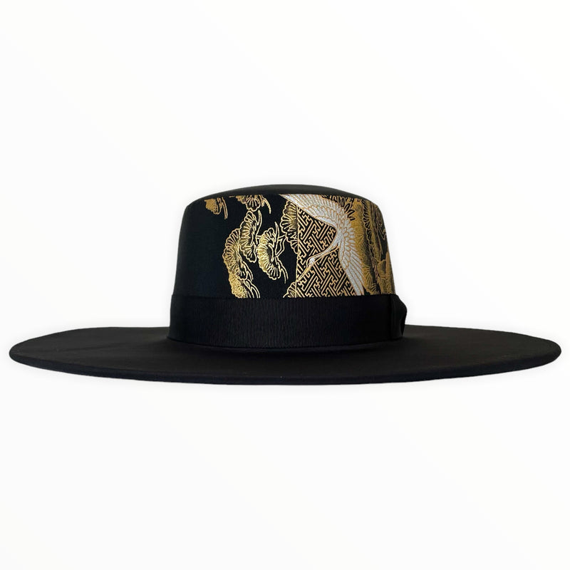 KIMONO HAT | Wide Brim, Boater Fedora Hat | Keiko Tagai