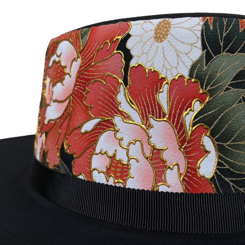 KIMONO HAT | Upcycle, Elegant, Stylish Black | Keiko Tagai