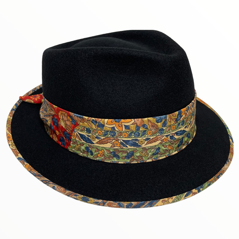 KIMONO HAT | Wool Felt Hat with Kimono Band | Keiko Tagai