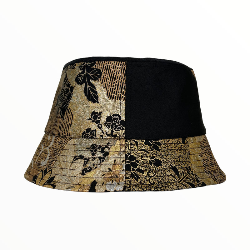 KIMONO HAT | バケットハット 着物リメイク 個性的黒留袖帽子 | ケイコタガイ