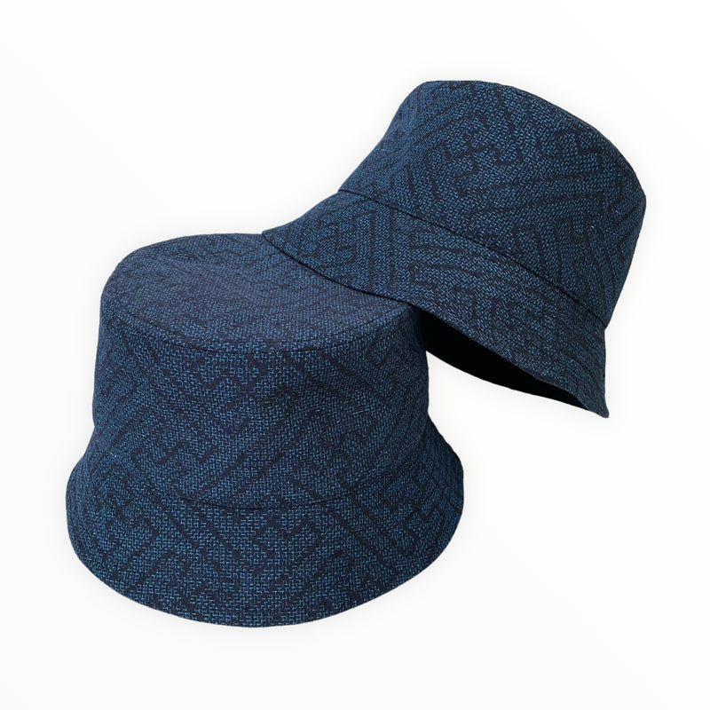 KIMONO HAT | Kimono Upcycled, Bucket Hats, Navy | Keiko Tagai