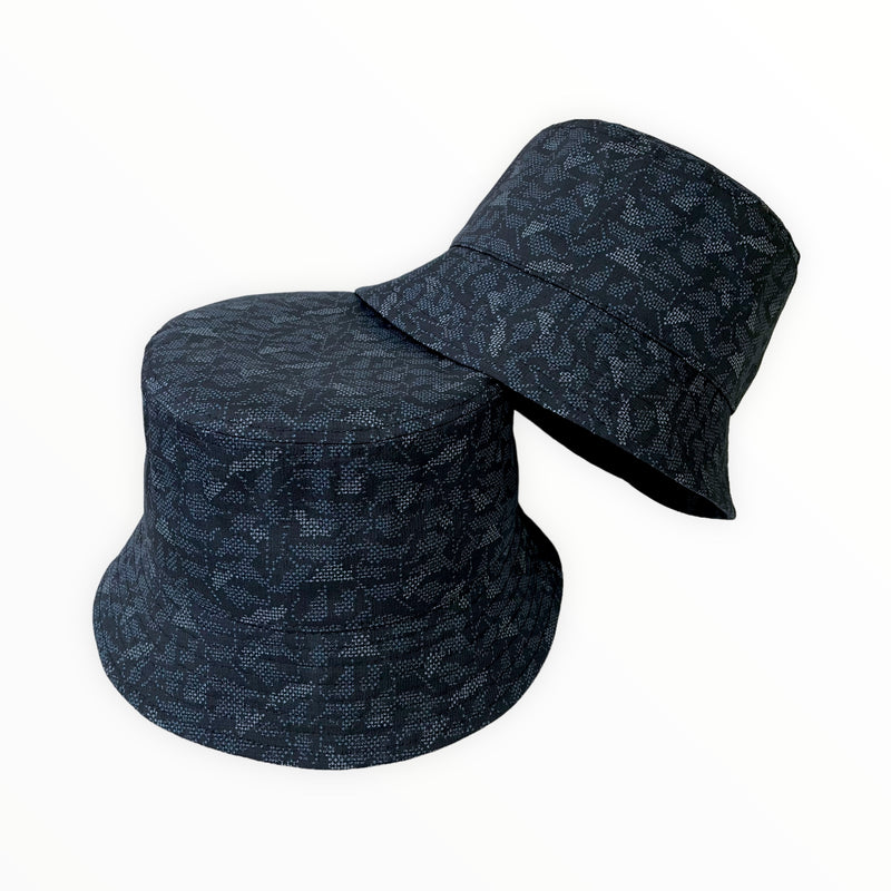 KIMONO HAT | バケットハット 着物リメイク帽子 紬ネイビー | Keiko Tagai