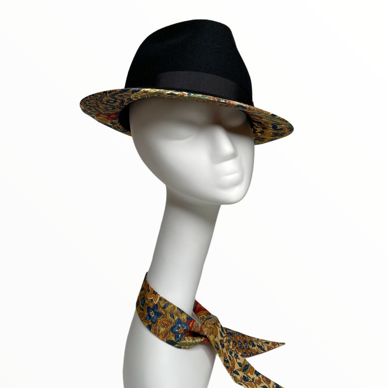 KIMONO HAT | Kimono Upcycled, Wool Felt Fedora | Keiko Tagai