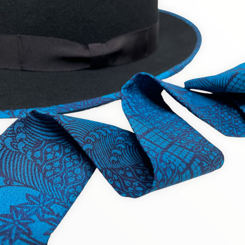 WabiSabi Hat | 中折れハット 着物リメイク帽子 ブラックウール | Keiko Tagai