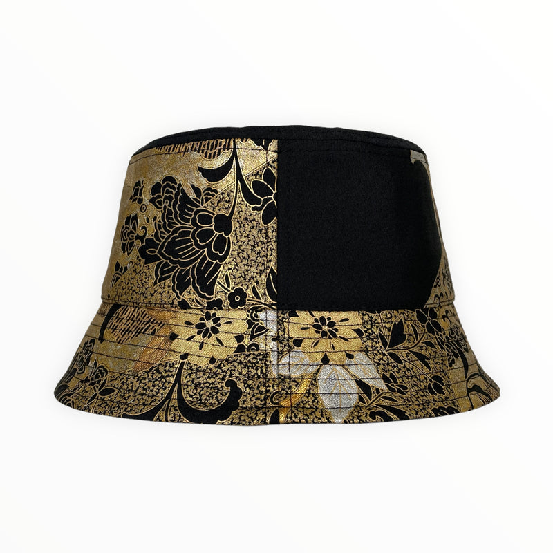 KIMONO HAT | Kimono Upcycled, Bucket Hat with Gold-Leaf | Keiko Tagai