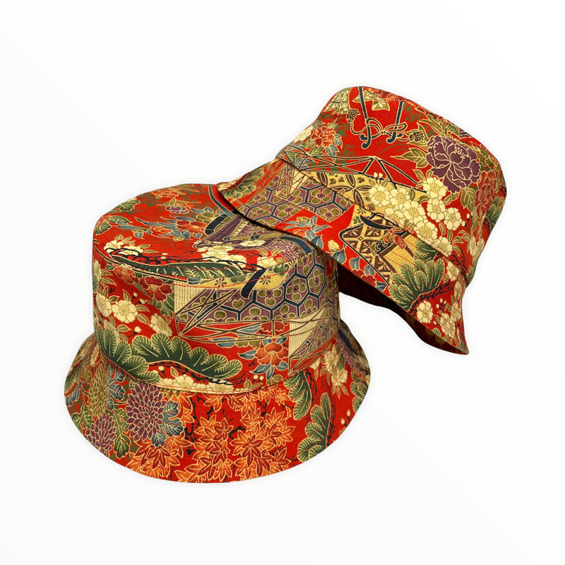 KIMONO HAT | 着物リメイクバケットハット, 和洋ミックス帽子 | Keiko Tagai