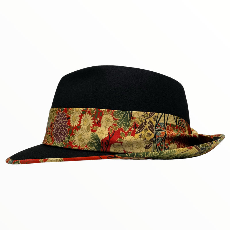 WabiSabi Hat | 中折れハット 着物リメイク帽子 和洋折衷フェドラ | Keiko Tagai