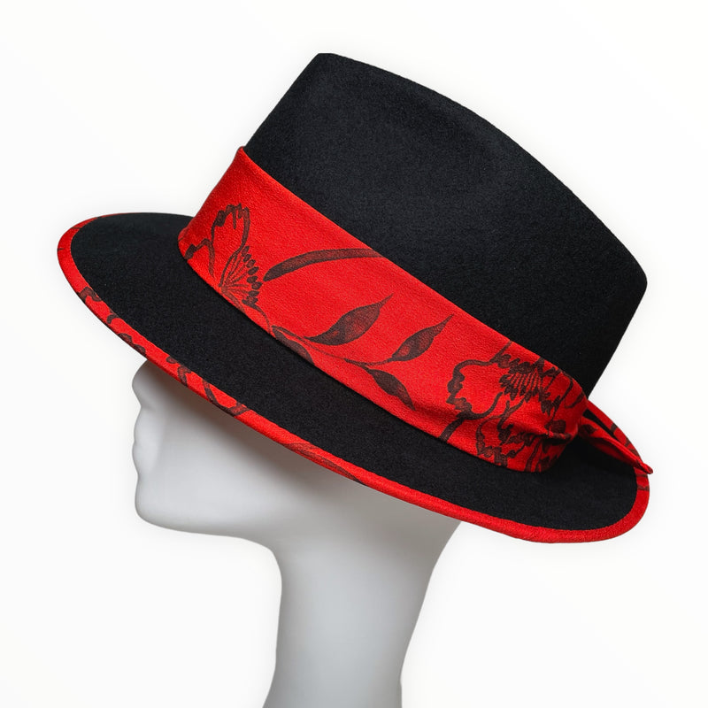 KIMONO HAT | 中折れハット 着物リメイク 墨絵オシャレ帽子  | Keiko Tagai