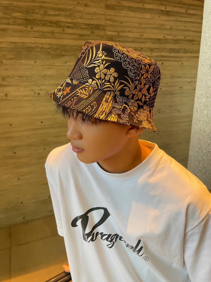 KIMONO HAT | バケットハット 個性派黒留袖リメイク帽子 | Keiko Tagai 