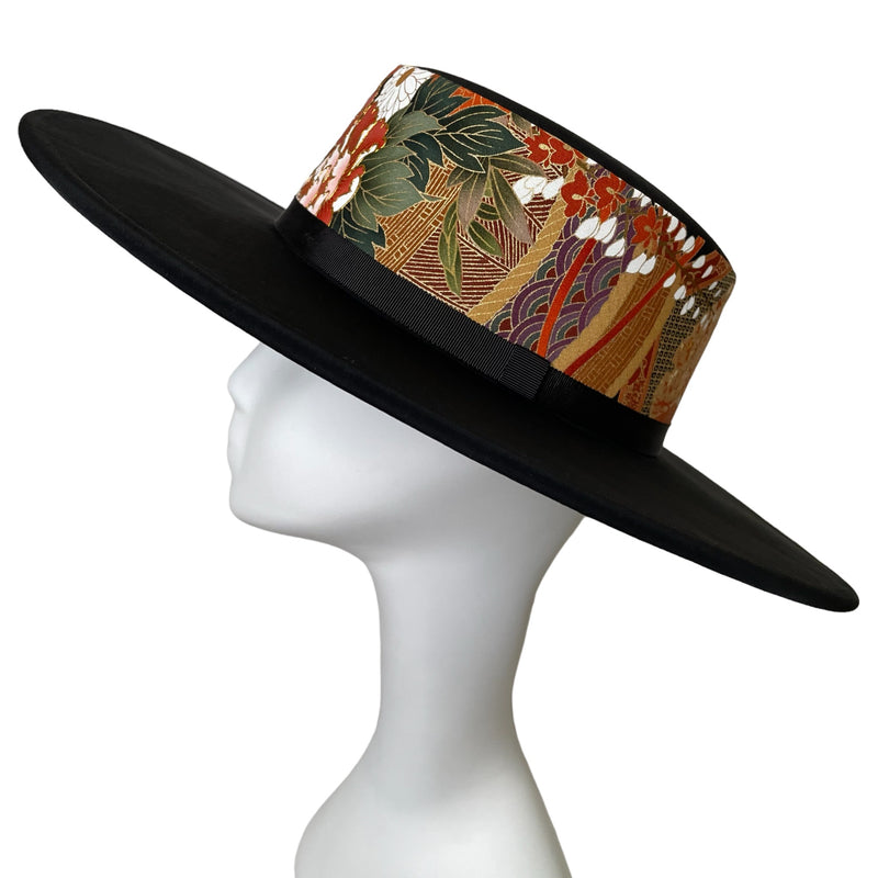 KIMONO HAT | Wide Brim, Kimono Upcycled | Keiko Tagai
